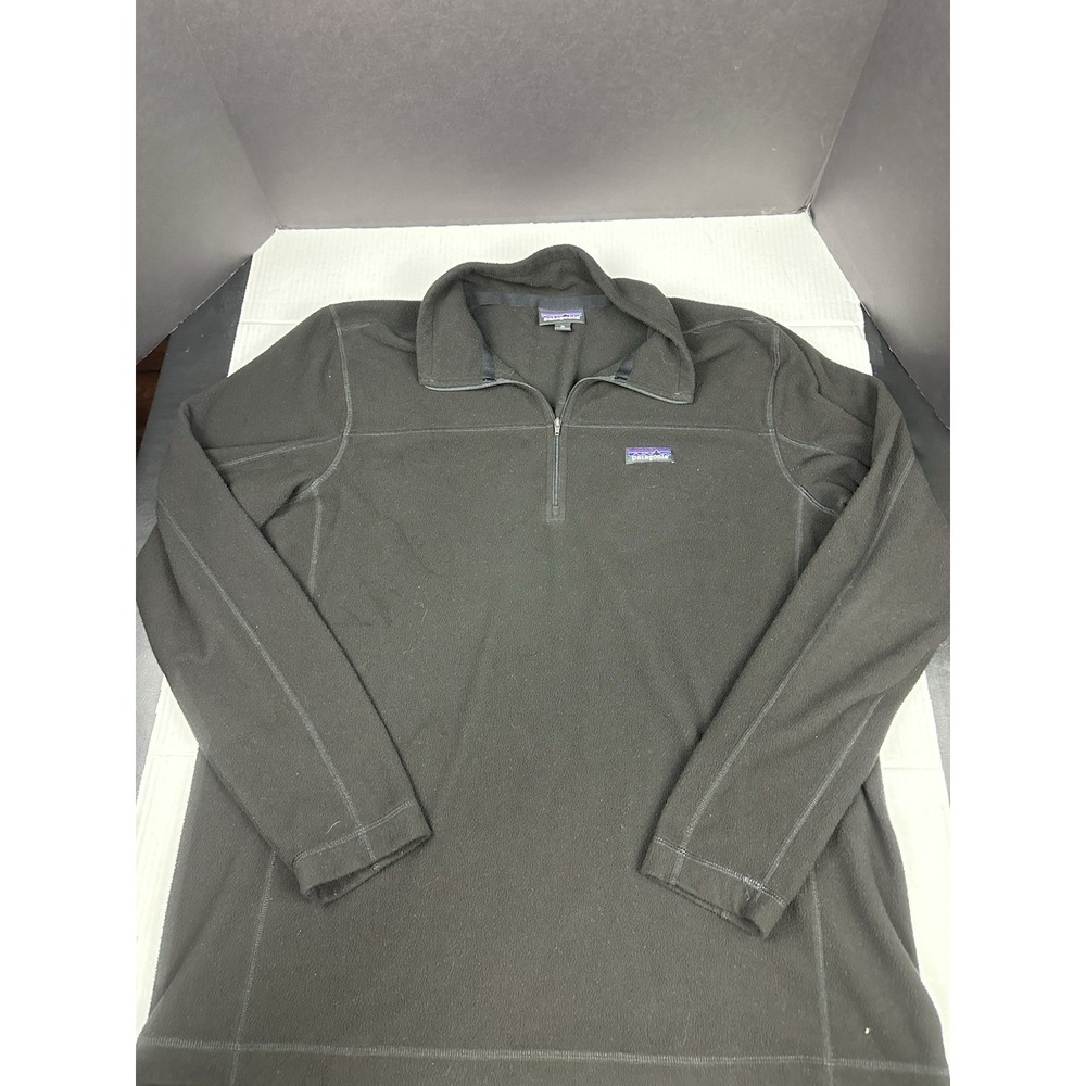 Patagonia Men's Micro D Fleece Pullover Black Size XL 1/4 Zip